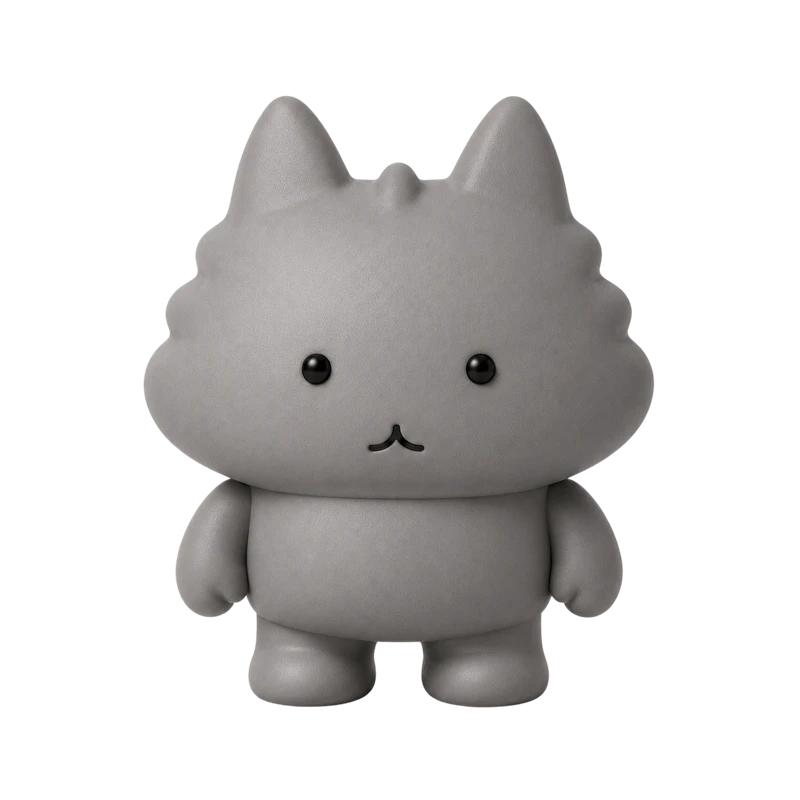 Motey, the clay cat character